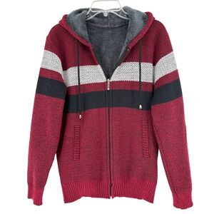 Y2K Unisex Fleece Lined Knit Zip Hoodie Cozy Indie Streetwear Sweater Jacket